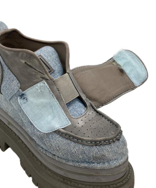 YELLO（イエロ）YELLO (イエロ) PATCH SHORT BOOTS/パッチショートブーツ グレー サイズ:Lの古着・服飾アイテム