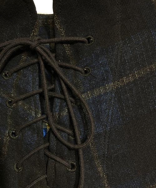 Y's（ワイズ）Y's (ワイズ) ウールチェックスカート ブラック サイズ:Sの古着・服飾アイテム