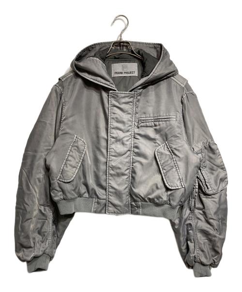 PRANK PROJECT（プランクプロジェクト）PRANK PROJECT (プランクプロジェクト) Hooded Short Bomber Jacket(フーディッドショートボンバージャケット) グレー サイズ:FREEの古着・服飾アイテム