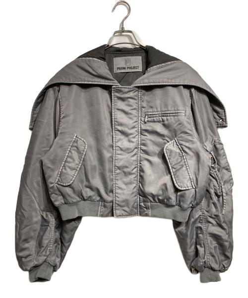PRANK PROJECT（プランクプロジェクト）PRANK PROJECT (プランクプロジェクト) Hooded Short Bomber Jacket(フーディッドショートボンバージャケット) グレー サイズ:FREEの古着・服飾アイテム