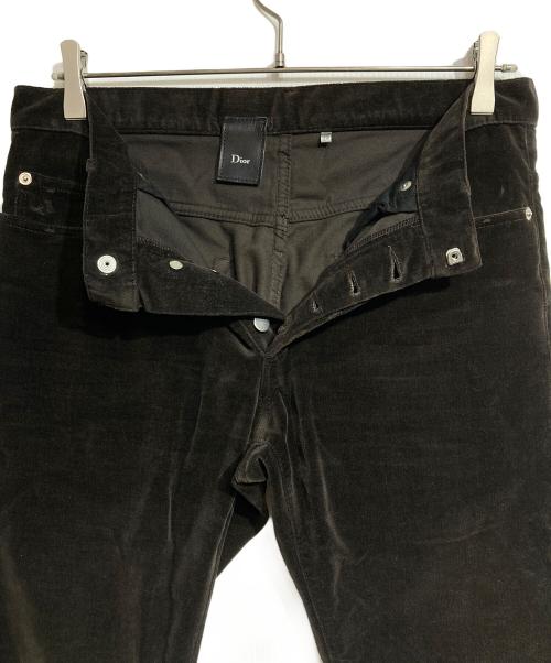 DIOR HOMME（ディオール オム）DIOR HOMME (ディオール オム) ベロアスキニーパンツ ブラウン サイズ:29の古着・服飾アイテム