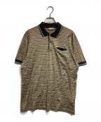 DIOR HOMMEディオール オム）の古着「ギター刺繍ボーダーポロシャツ」｜ブラウン