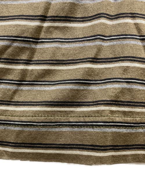 DIOR HOMME（ディオール オム）DIOR HOMME (ディオール オム) ギター刺繍ボーダーポロシャツ ブラウン サイズ:Lの古着・服飾アイテム