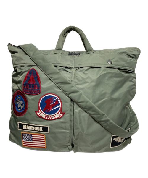 AVIREX（アヴィレックス）AVIREX (アヴィレックス) TOPGAN HELMET BAG/ヘルメットバッグ グリーンの古着・服飾アイテム