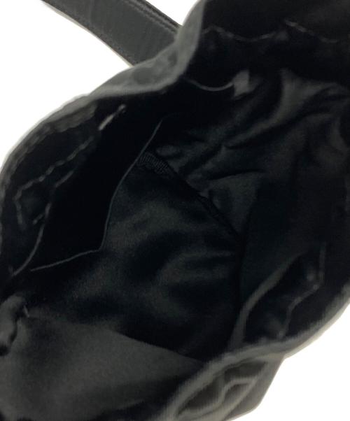 courreges（クレージュ）courreges (クレージュ) 巾着ショルダーバッグ/Drawstring shoulder bag ブラックの古着・服飾アイテム