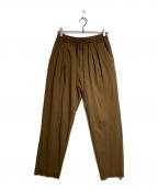 MARKAWAREマーカウェア）の古着「1TUCK TROUSER ORGANIC WOOL FLANNEL/1タックトラウザーオーガニックウールフランネル」｜ブラウン