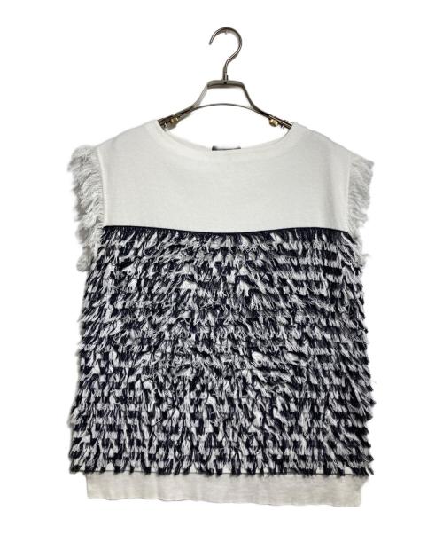 DRAWER（ドゥロワー）DRAWER (ドゥロワー) フリンジニット/Fringe knit ホワイト サイズ:1の古着・服飾アイテム