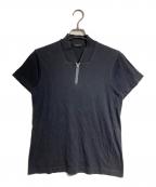 COMME des GARCONS HOMME PLUSコムデギャルソンオムプリュス）の古着「ハーフジップポロシャツ/Half-zip polo shirt」｜ブラック