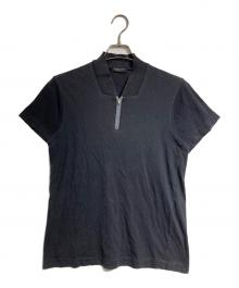 COMME des GARCONS HOMME PLUS（コムデギャルソンオムプリュス）の古着「ハーフジップポロシャツ/Half-zip polo shirt」｜ブラック