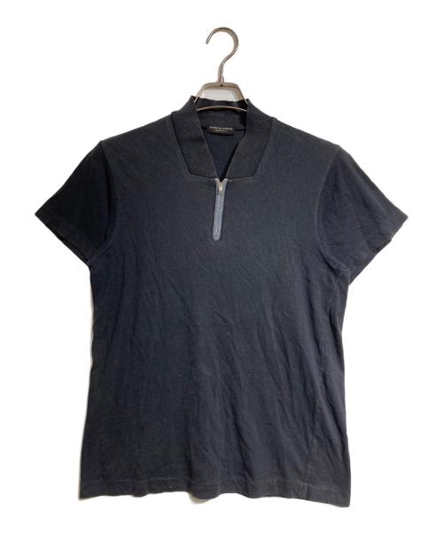 COMME des GARCONS HOMME PLUS（コムデギャルソンオムプリュス）COMME des GARCONS HOMME PLUS (コムデギャルソンオムプリュス) ハーフジップポロシャツ/Half-zip polo shirt ブラック サイズ:FREEの古着・服飾アイテム