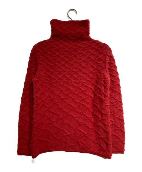 ISSEY MIYAKE（イッセイミヤケ）ISSEY MIYAKE (イッセイミヤケ) スパイダーネットアンゴラニット/Spider Net Angola Knit レッド サイズ:Mの古着・服飾アイテム