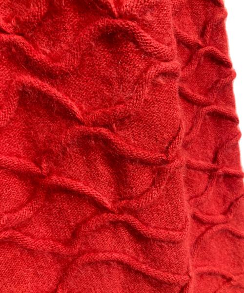ISSEY MIYAKE（イッセイミヤケ）ISSEY MIYAKE (イッセイミヤケ) スパイダーネットアンゴラニット/Spider Net Angola Knit レッド サイズ:Mの古着・服飾アイテム