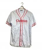 CHRISTIAN DADAクリスチャンダダ）の古着「LIQUIDATED ロングベースボールシャツ / LIQUIDATED Long Baseball Shirt」｜レッド×ブルー