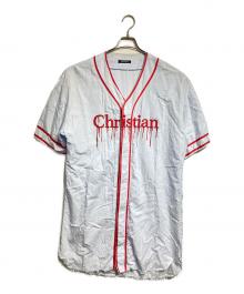 CHRISTIAN DADA（クリスチャンダダ）の古着「LIQUIDATED ロングベースボールシャツ / LIQUIDATED Long Baseball Shirt」｜レッド×ブルー