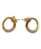 eteエテ）の古着「ビジューサークルピアス/Jeweled Circle Earrings」｜ゴールド