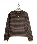 SYUMAN.シュウマン）の古着「LAYERED HENLY LONG SLEEVES/レイヤード・ヘンリー・ロングスリーブス」｜ブラウン