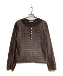 SYUMAN.（シュウマン）の古着「LAYERED HENLY LONG SLEEVES/レイヤード・ヘンリー・ロングスリーブス」｜ブラウン