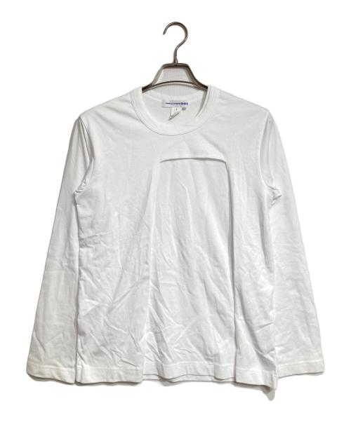 COMME des GARCONS SHIRT（コムデギャルソンシャツ）COMME des GARCONS SHIRT (コムデギャルソンシャツ) カットデザイン長袖カットソー/Cut-out design long-sleeved cut-and-sew top ホワイト サイズ:Sの古着・服飾アイテム