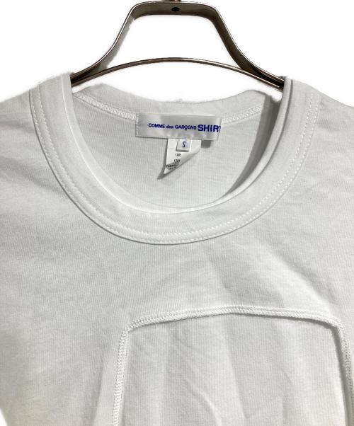 COMME des GARCONS SHIRT（コムデギャルソンシャツ）COMME des GARCONS SHIRT (コムデギャルソンシャツ) カットデザイン長袖カットソー/Cut-out design long-sleeved cut-and-sew top ホワイト サイズ:Sの古着・服飾アイテム