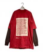 DRKSHDWダークシャドウ）の古着「Layered Long Sleeve T-shirt/レイヤードロングスリーブカットソー」｜レッド×ブラウン