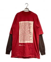 DRKSHDW（ダークシャドウ）の古着「Layered Long Sleeve T-shirt/レイヤードロングスリーブカットソー」｜レッド×ブラウン