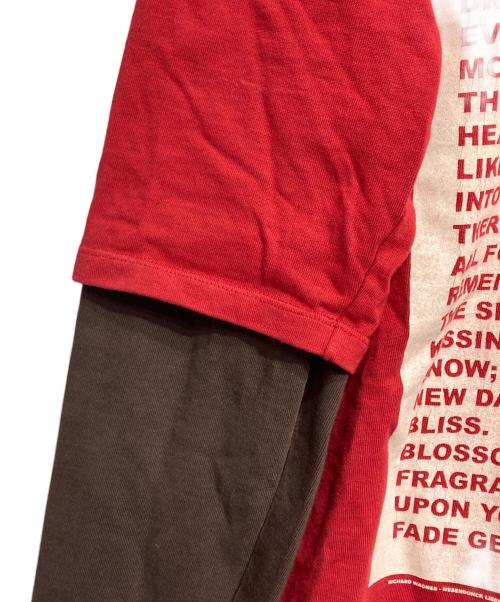 DRKSHDW（ダークシャドウ）DRKSHDW (ダークシャドウ) Layered Long Sleeve T-shirt/レイヤードロングスリーブカットソー レッド×ブラウン サイズ:Sの古着・服飾アイテム