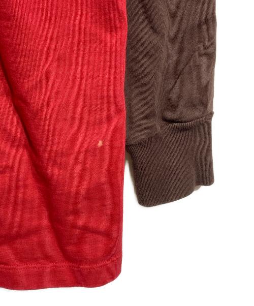 DRKSHDW（ダークシャドウ）DRKSHDW (ダークシャドウ) Layered Long Sleeve T-shirt/レイヤードロングスリーブカットソー レッド×ブラウン サイズ:Sの古着・服飾アイテム