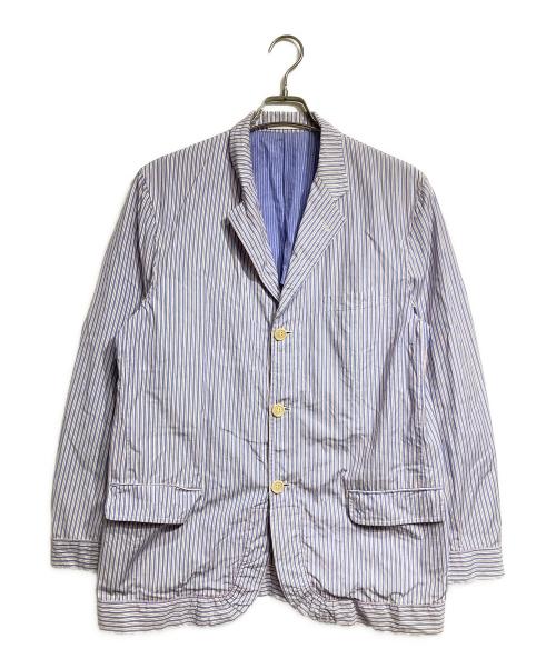 COMME des GARCONS HOMME（コムデギャルソン オム）COMME des GARCONS HOMME (コムデギャルソン オム) コットンストライプシャツジャケット/Cotton Striped Shirt Jacket ブルー×レッド サイズ:Mの古着・服飾アイテム