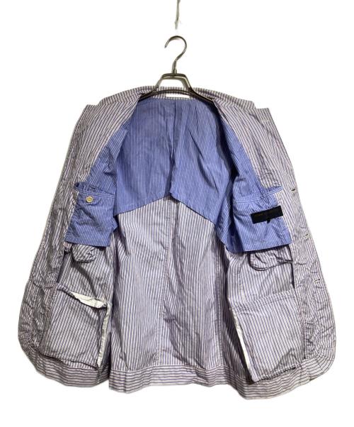 COMME des GARCONS HOMME（コムデギャルソン オム）COMME des GARCONS HOMME (コムデギャルソン オム) コットンストライプシャツジャケット/Cotton Striped Shirt Jacket ブルー×レッド サイズ:Mの古着・服飾アイテム