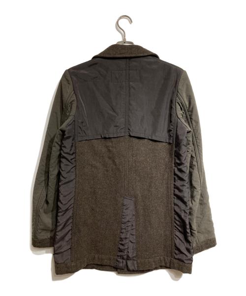 COMME des GARCONS HOMME（コムデギャルソン オム）COMME des GARCONS HOMME (コムデギャルソン オム) インサイドアウトウールナイロンコート/Inside-out Wool-Nylon Coat ブラウン サイズ:XSの古着・服飾アイテム