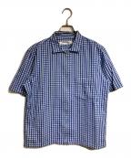 COMME des GARCONS JUNYA WATANABE MANコム デ ギャルソン ジュンヤ ワタナベ マン）の古着「刺子チェックジップアップシャツ/Sashiko Check Zip-Up Shirt」｜ブルー