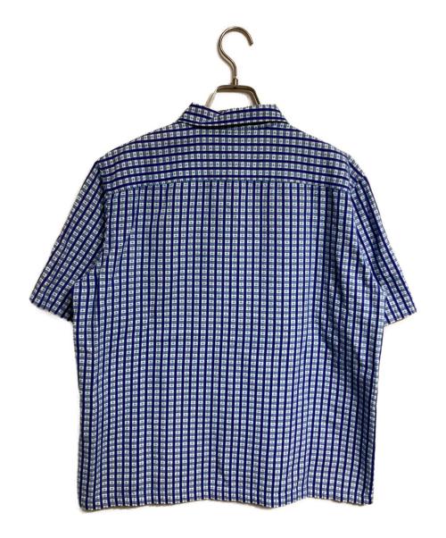 COMME des GARCONS JUNYA WATANABE MAN（コムデギャルソンジュンヤワタナベマン）COMME des GARCONS JUNYA WATANABE MAN (コム デ ギャルソン ジュンヤ ワタナベ マン) 刺子チェックジップアップシャツ/Sashiko Check Zip-Up Shirt ブルー サイズ:Mの古着・服飾アイテム