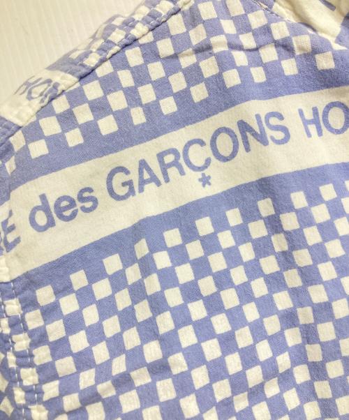 COMME des GARCONS HOMME（コムデギャルソン オム）COMME des GARCONS HOMME (コムデギャルソン オム) チェッカーロゴS/Sシャツ/plaid shirt ブルー サイズ:Ｍの古着・服飾アイテム