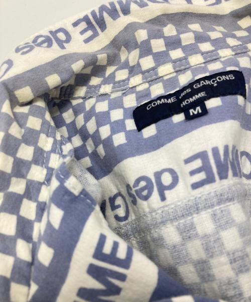 COMME des GARCONS HOMME（コムデギャルソン オム）COMME des GARCONS HOMME (コムデギャルソン オム) チェッカーロゴS/Sシャツ/plaid shirt ブルー サイズ:Ｍの古着・服飾アイテム