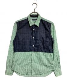 COMME des GARCONS HOMME（コムデギャルソン オム）の古着「チェック切替シャツ/Checked panel shirt」｜グリーン
