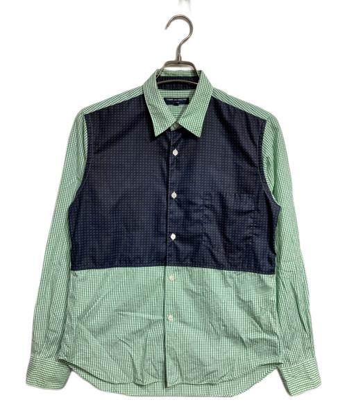 COMME des GARCONS HOMME（コムデギャルソン オム）COMME des GARCONS HOMME (コムデギャルソン オム) チェック切替シャツ/Checked panel shirt グリーン サイズ:XSの古着・服飾アイテム