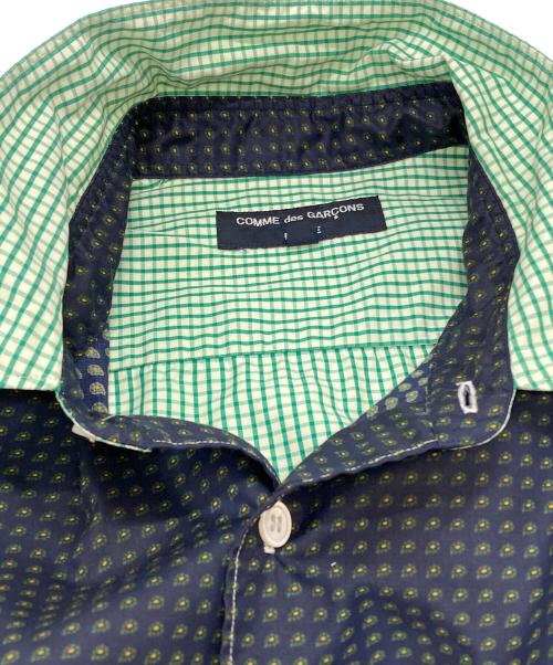 COMME des GARCONS HOMME（コムデギャルソン オム）COMME des GARCONS HOMME (コムデギャルソン オム) チェック切替シャツ/Checked panel shirt グリーン サイズ:XSの古着・服飾アイテム