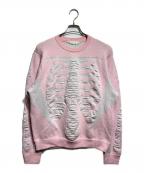 ROTOLロトル）の古着「3D SKELTON KNIT/ 3Dスケルトンニット」｜ピンク
