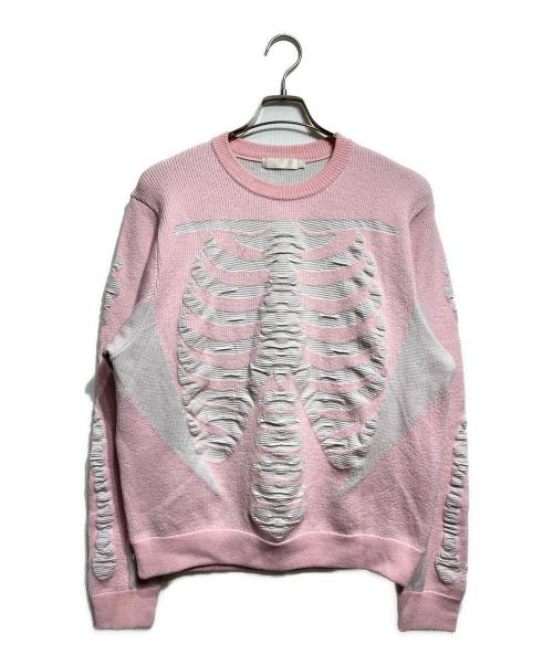 ROTOL（ロトル）ROTOL (ロトル) 3D SKELTON KNIT/ 3Dスケルトンニット ピンク サイズ:2の古着・服飾アイテム