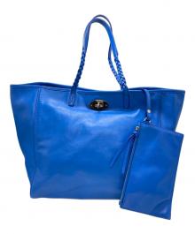 MULBERRY（マルベリー）の古着「MEDIUM DORSET TOTE/ミディアムドーセットトート」｜ブルー