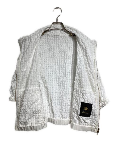 DRAWER（ドゥロワー）DRAWER (ドゥロワー) シースルーチェックショートスリーブブルゾン/Sheer Check Short Sleeve Blouson ホワイト サイズ:FREEの古着・服飾アイテム