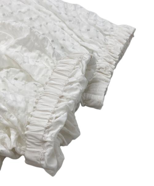 DRAWER（ドゥロワー）DRAWER (ドゥロワー) シースルーチェックショートスリーブブルゾン/Sheer Check Short Sleeve Blouson ホワイト サイズ:FREEの古着・服飾アイテム