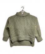 FENDIフェンディ）の古着「フードジップデザイン ウール ケーブルニット/Hooded Zip-Up Cable Knit Sweater」｜グレー