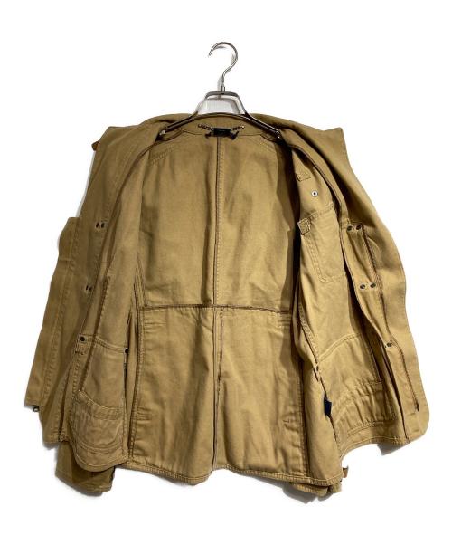 RALPH LAUREN（ラルフローレン）RALPH LAUREN (ラルフローレン) レザー切替ダックファイヤーマンジャケット/Leather-accented Duck Fireman Jacket ベージュ サイズ:14の古着・服飾アイテム