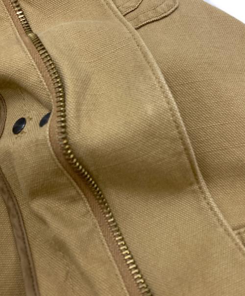RALPH LAUREN（ラルフローレン）RALPH LAUREN (ラルフローレン) レザー切替ダックファイヤーマンジャケット/Leather-accented Duck Fireman Jacket ベージュ サイズ:14の古着・服飾アイテム