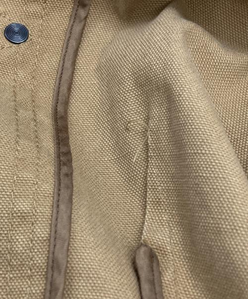 RALPH LAUREN（ラルフローレン）RALPH LAUREN (ラルフローレン) レザー切替ダックファイヤーマンジャケット/Leather-accented Duck Fireman Jacket ベージュ サイズ:14の古着・服飾アイテム