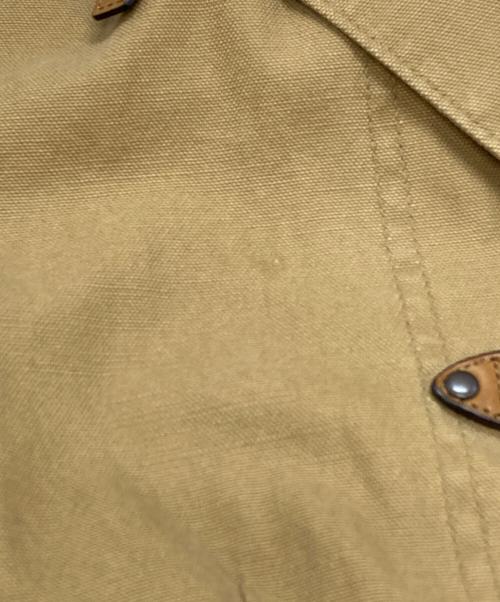 RALPH LAUREN（ラルフローレン）RALPH LAUREN (ラルフローレン) レザー切替ダックファイヤーマンジャケット/Leather-accented Duck Fireman Jacket ベージュ サイズ:14の古着・服飾アイテム
