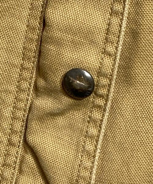 RALPH LAUREN（ラルフローレン）RALPH LAUREN (ラルフローレン) レザー切替ダックファイヤーマンジャケット/Leather-accented Duck Fireman Jacket ベージュ サイズ:14の古着・服飾アイテム