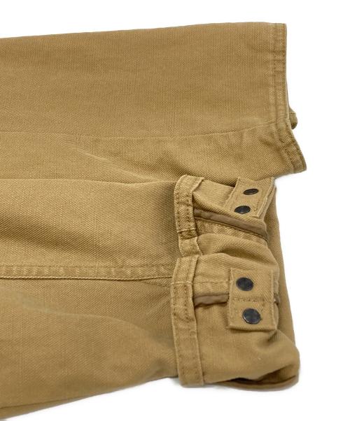 RALPH LAUREN（ラルフローレン）RALPH LAUREN (ラルフローレン) レザー切替ダックファイヤーマンジャケット/Leather-accented Duck Fireman Jacket ベージュ サイズ:14の古着・服飾アイテム