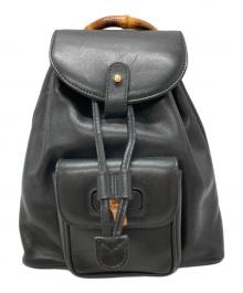 GUCCI（グッチ）の古着「バンブーレザーミニリュック/ Bamboo Leather Mini Backpack」｜ブラック
